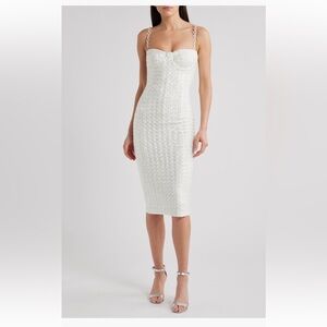 NADINE MERABI White Sequin Dress